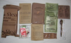 MRE, meal ready to eat contents