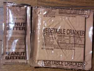 1999 MRE # 18 - Turkey Breast w/Gravy & Potatoes - peanut butter spread and vegetable cracker