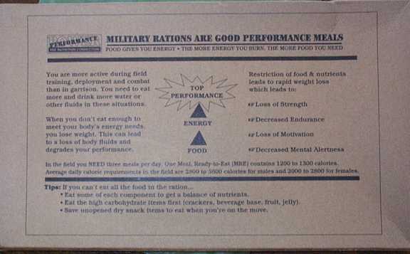 1999 MRE # 18 - Turkey Breast w/Gravy & Potatoes back of entree