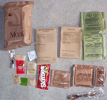 1999 MRE #19 - Beef w/Mushrooms MRE Bag and Contents