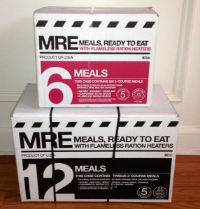 Meal Kit Supply 6-pack compare to 12-case of MREs