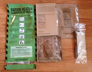 Contents of a 2-course Meal Kit Supply MRE