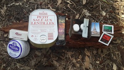 Today's lunch will be Salt Pork with Lentils, Dark chocolate and Prunes (just to get things moving) :)