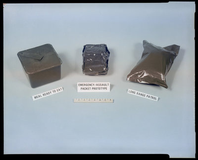 1979 - far right is your style pouch. Note on left, prototype MRE pack.
