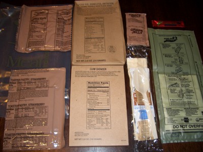 Sure-Pak MRE contents displayed