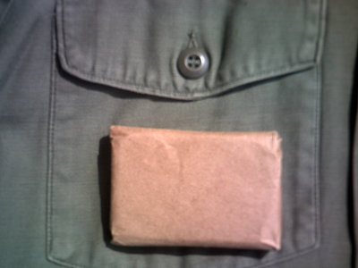 D-ration bar in outer wrapping