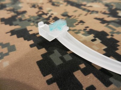 It has toothpaste, a nice minty flavor