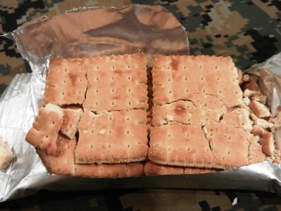 All broken, but still crunchy, a nice slight vanilla flavor, not really sweet or savory just in the middle