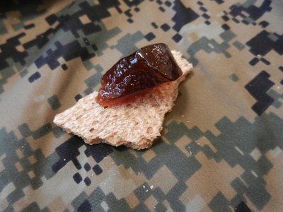 Tastes good, can tell its apricot i like this one better than the Italian jelly