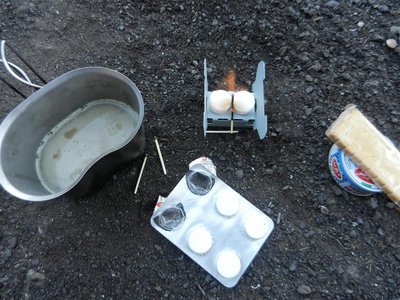 Stove lit and ready to go