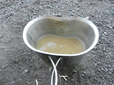 Soup is ready, thick, smooth texture to the broth, asparagus flavor, not over powering just right.