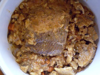 After heating it in a bowl.Looks good but the taste is...huhhh.I could eat only the half of it.Shellfish is not my favourite to say the least.