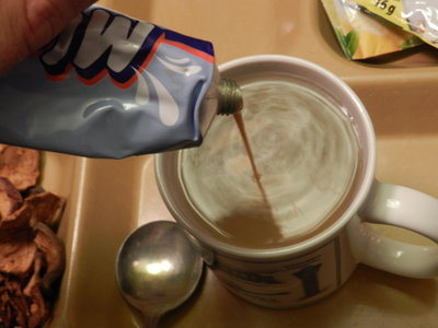 Sweetened Condensed going into the Tea