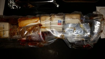 Accessory packet's hard candies liquified and leaked. Eww..