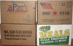 Case of 12 of APack, MREStar, Eversafe and Sure-Pak Civilian MREs