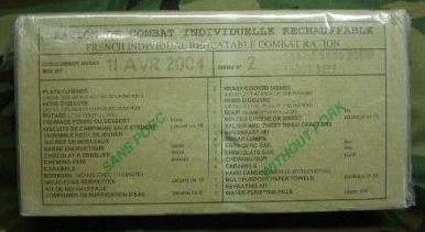  New FRENCH MRE Army Ration Meal Ready To Eat Emergency Food  Supplies Genuine RCIR (Menu 10) : Grocery & Gourmet Food