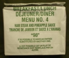 Canadian IMP Breakfast/Lunch Menu 4 Ham Steak and Pineapple Sauce