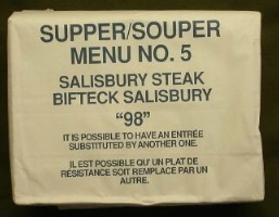 Candian IMP 1998 Supper Menu Salisbury Steak