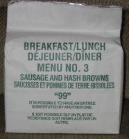 1999 breakfast/lunch menu 3 sausage and hashbrowns