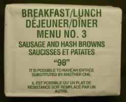 1998 breakfast/lunch menu 3 sausage and hashbrowns