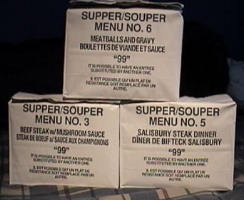 Older Canadian IMPs, Supper Menu 6, Supper Menu 3 and Supper Menu 5