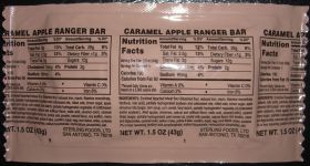 Meal Kit Supply MRE Caramel Apple Ranger Bar retort package