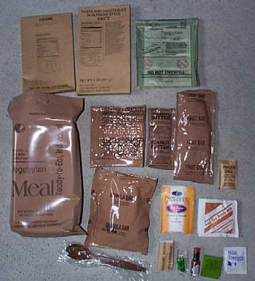 1999 MRE #14 - Pasta w/ Vegetables in Tomato Sauce Contents