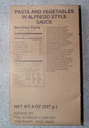 1999 MRE #14 - Pasta w/ Vegetables in Tomato Sauce Entree