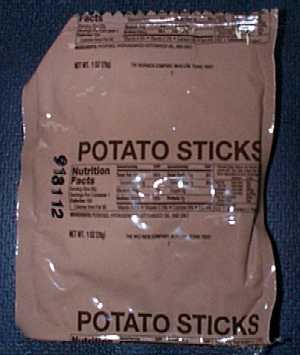 1999 MRE Menu #15 - Beef Franks side dish of potato sticks