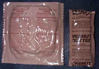1999 MRE Menu #15 - Beef Franks - wheat bread and peanut butter