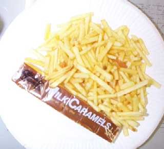 1999 MRE Menu #15 - Beef Franks side dish of potato sticks and caramels