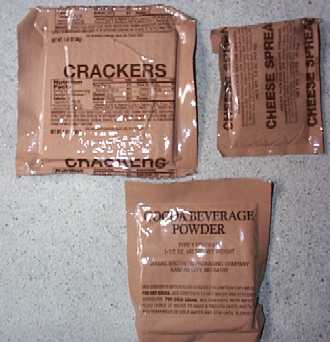 1999 MRE Menu #21 - Chicken Stew - crackers, spread and cocoa beverage powder