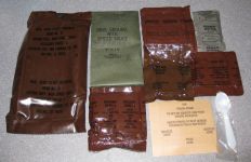 1986 MRE #12 - Ground Beef with Spiced Sauce and Contents