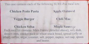 Sure-Pak menu sticker