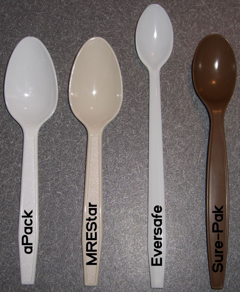 MRE SPOON 10 PACK PLASTIC RATION EATING UTENSIL FOR MEALS READY TO EAT 