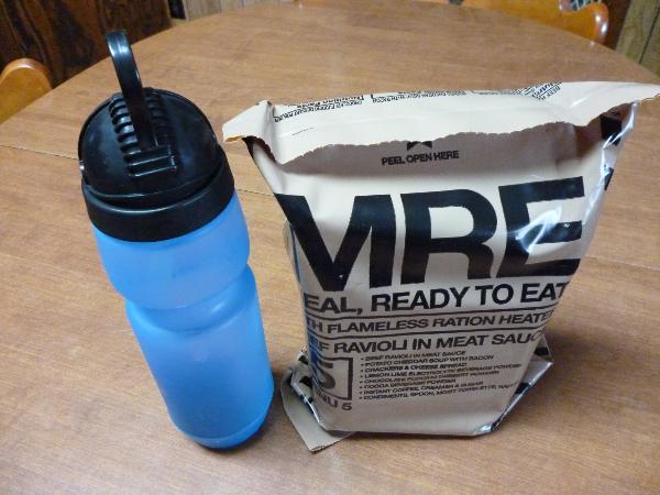 MRE with water bottle